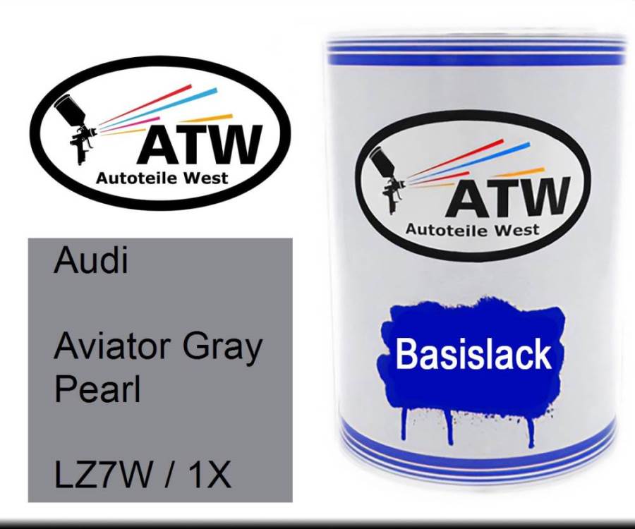 Audi, Aviator Gray Pearl, LZ7W / 1X: 500ml Lackdose, von ATW Autoteile West.